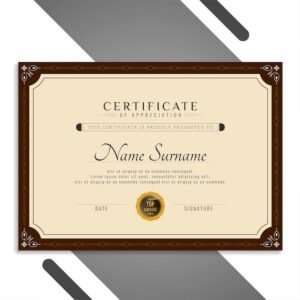 Abstract beautiful certificate _ Free Vector
